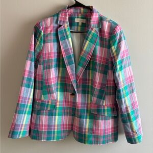 Talbots Colorful Plaid Blazer